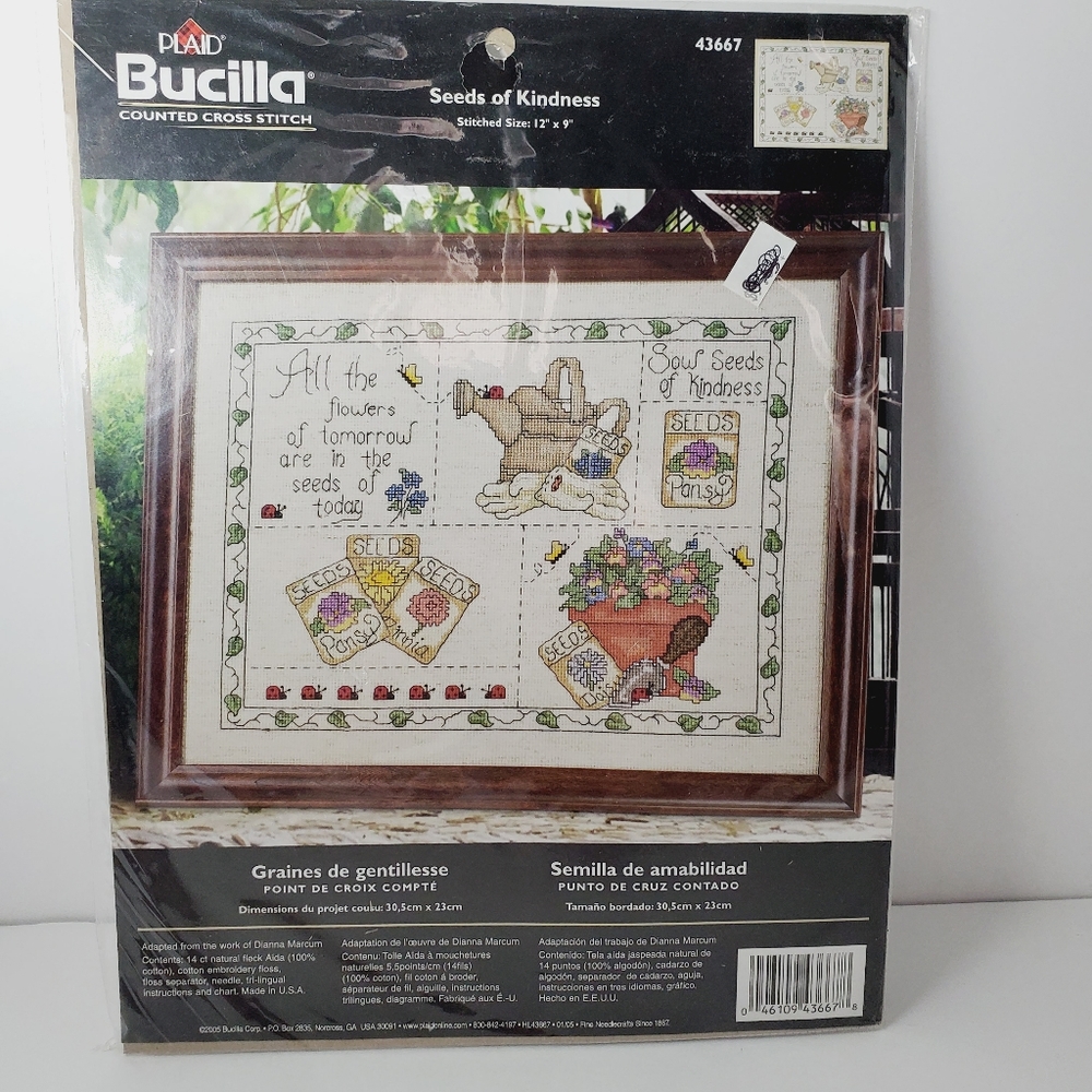 Bucilla Counted Cross Stitch 12x9" Seeds of Kindness 2005 Kit 43667